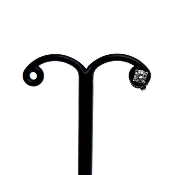 TIFFANY Silver Diamond Earrings - Picture 3 of 8